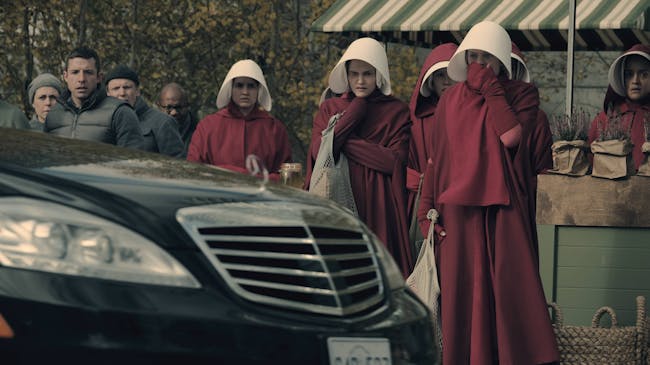 handmaids tale oflgen car scene alexis bledel