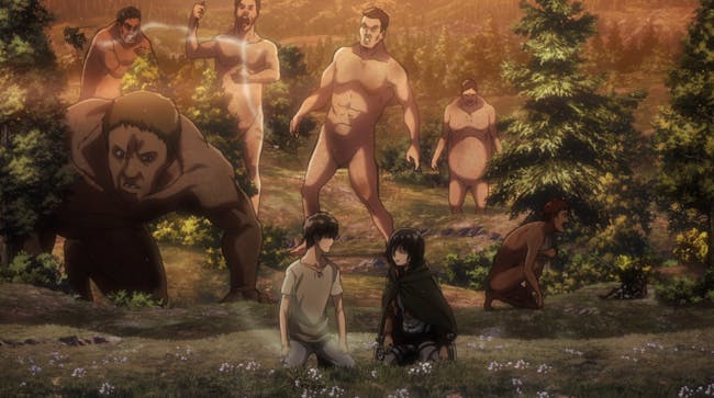 On the brink of what they think might be death, Mikasa and Eren have a beautiful, tender moment.