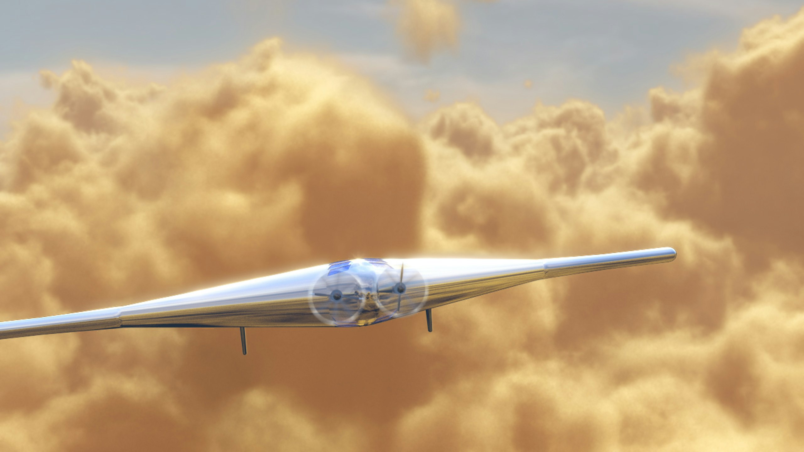 An artist’s impression of the VAMP UAV flying through Venus’ clouds. Credit: Northrop Grumman