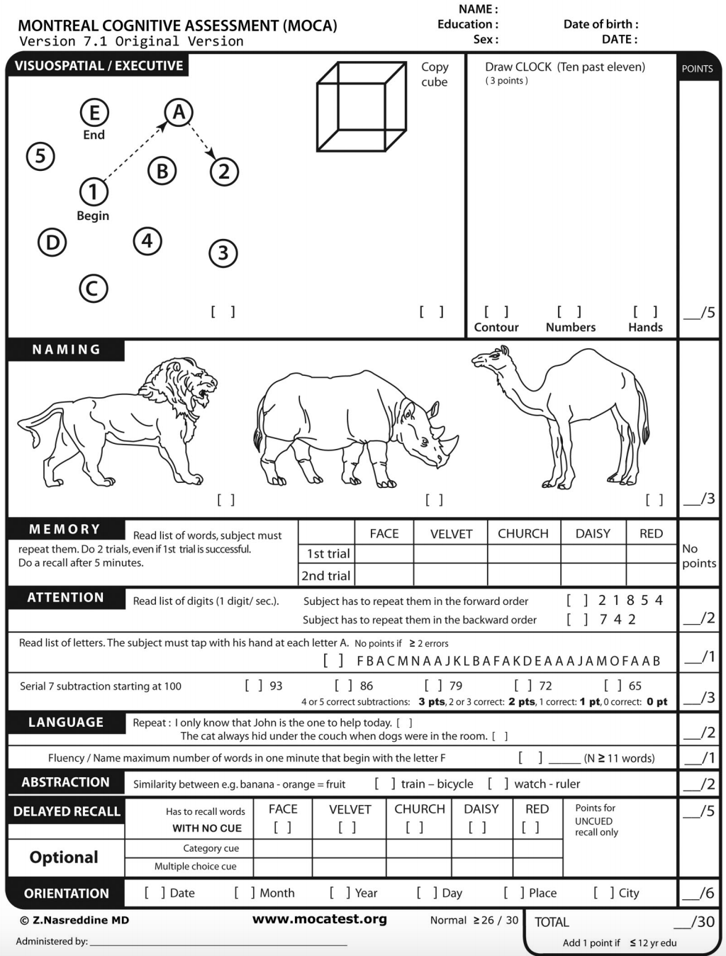 what is montreal cognitive assessment moca