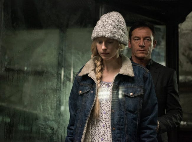 Brit Marling and Jason Isaacs