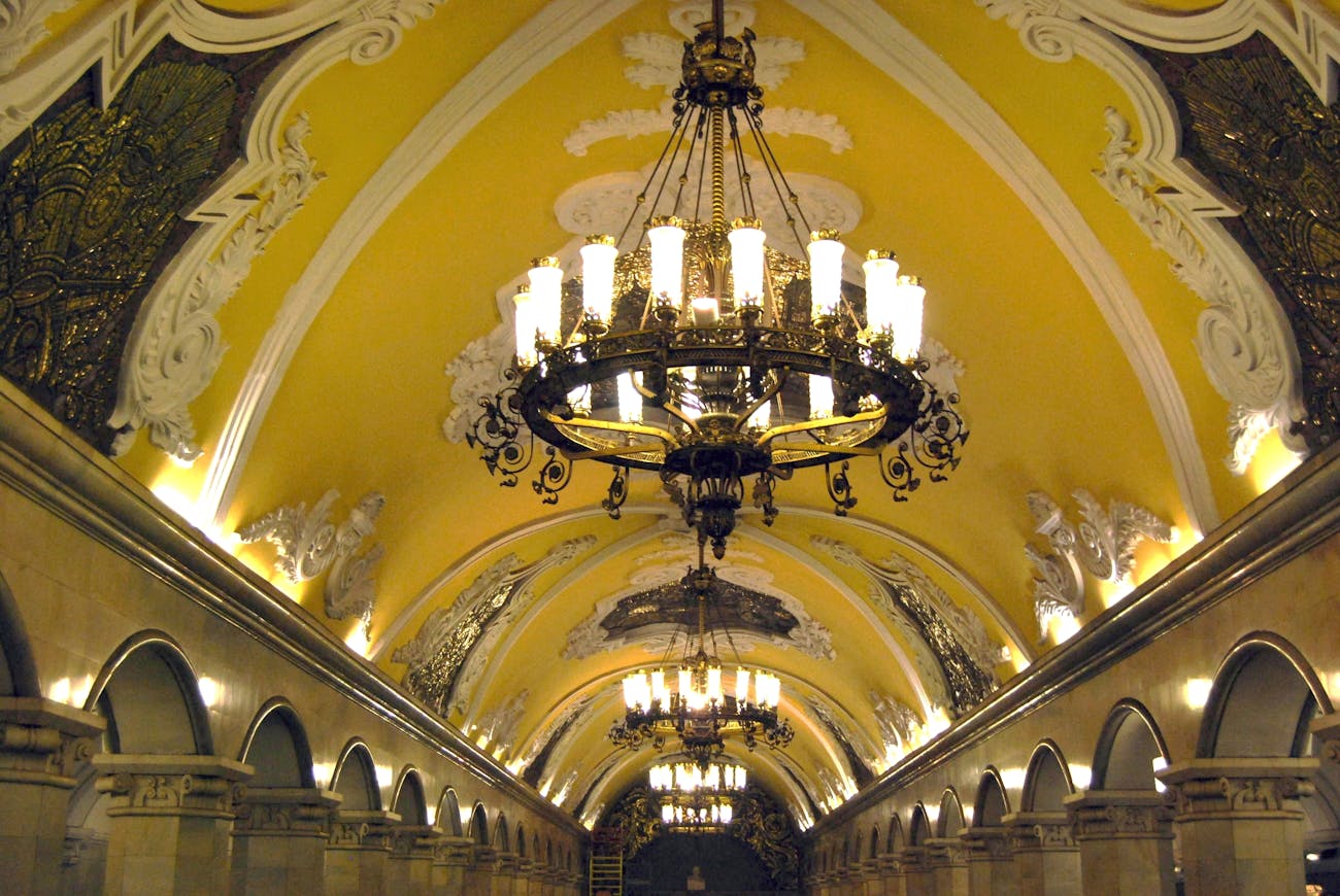 Komsomolskaya Metro Station, Moscow, Russia
