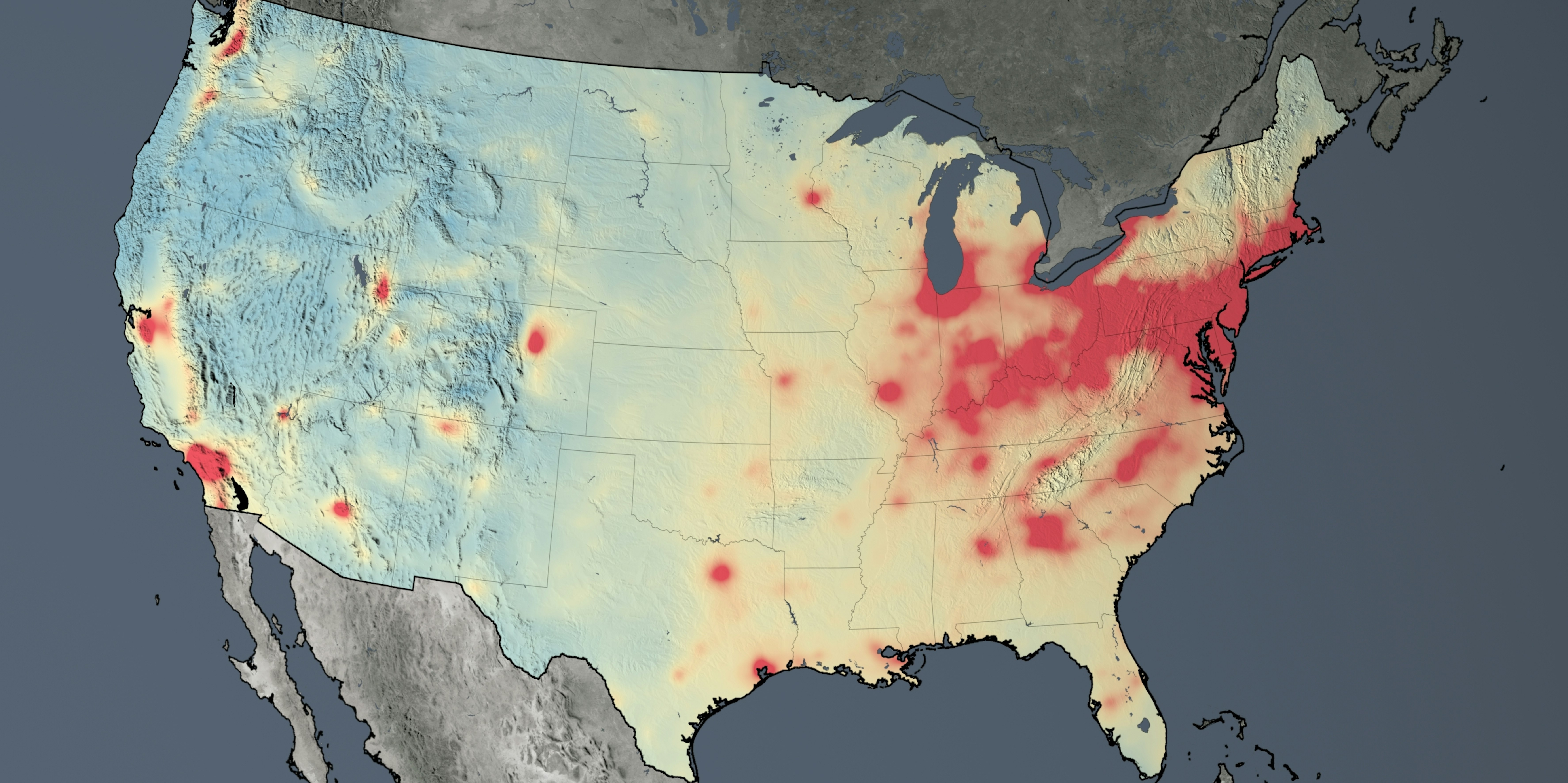 NASA Maps Show Better Air Quality in the USA, Worse Air Quality in