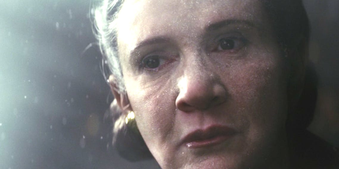 Leia (Carrie Fisher) in space in 'The Last Jedi'