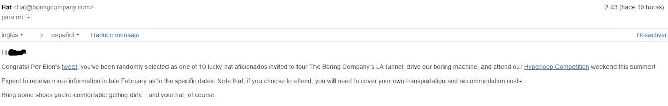 boring company hat