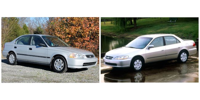 1997 Honda Civic 1998 Honda Accord most stolen cars Hot Wheels report