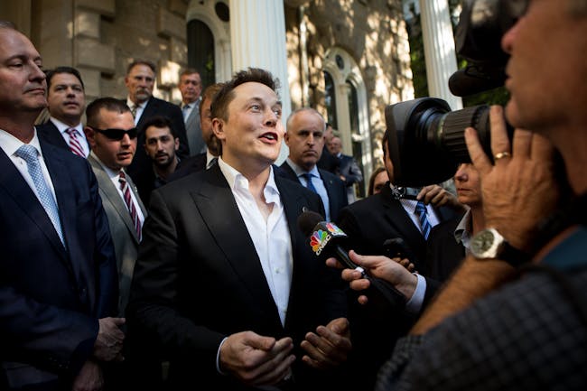 Elon Musk in 2014, announcing the construction of the Gigafactory that will form a key part of Model 3 production.