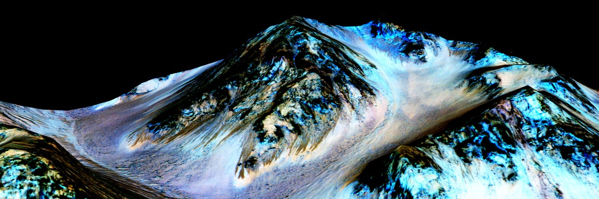 Recurring lineae found on the slopes of Mars are evidence that liquid water exists there today.