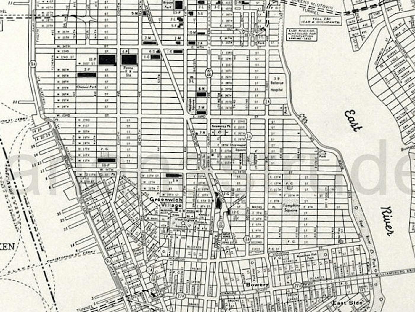 Old Manhattan street map