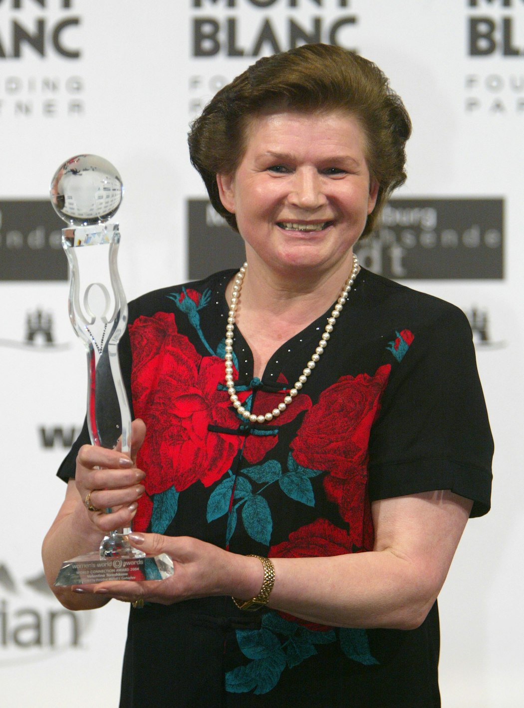 Former Russian astronaut Valentina Tereshkova received a World Connection Award at the Women's World Award at Congress Center June 9, 2004 in Hamburg, Germany. 