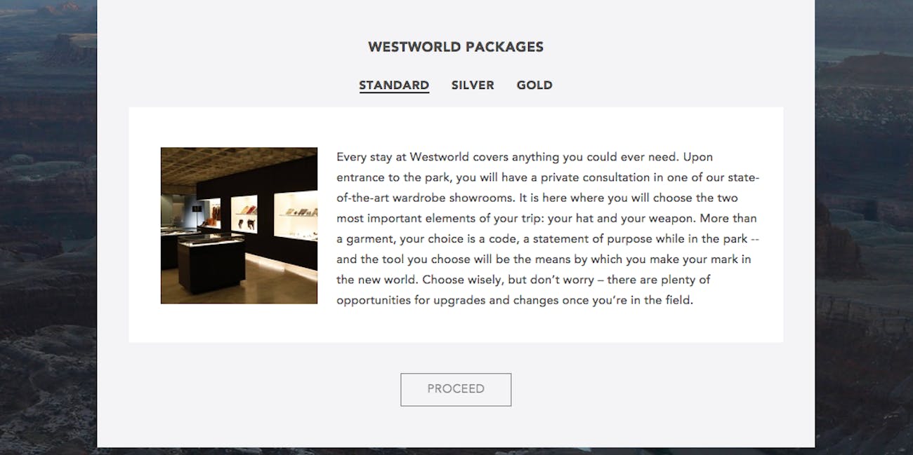 Westworld's Standard Package