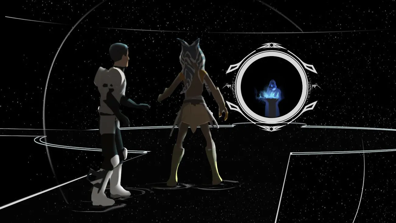 Ezra and Ahsoka face Palpatine in the World Between Worlds