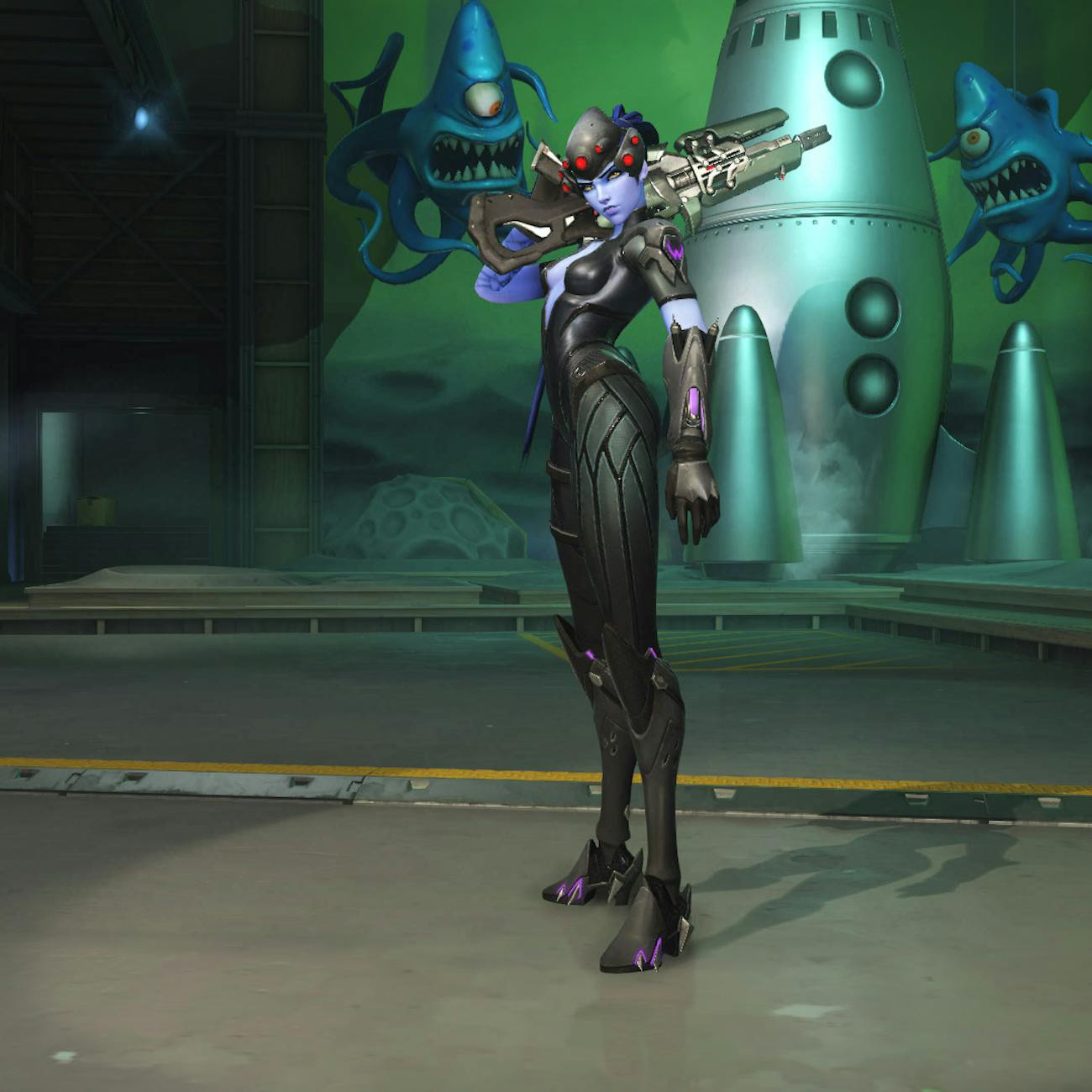 An in-game skin for Widowmaker was used as the source inspiration for her live-action counterpart.