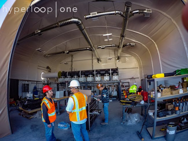 The Hyperloop One test track, or DevLoop, in the Nevada desert.