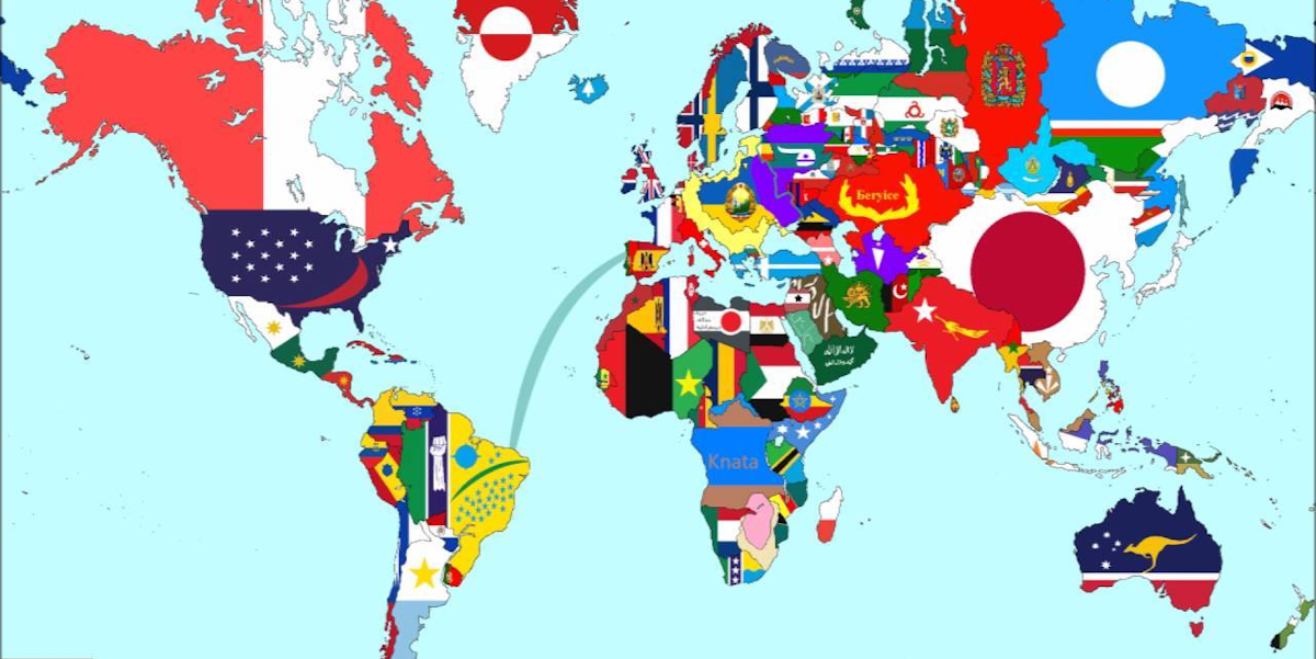 Включи новые страны. Карта с флагами.