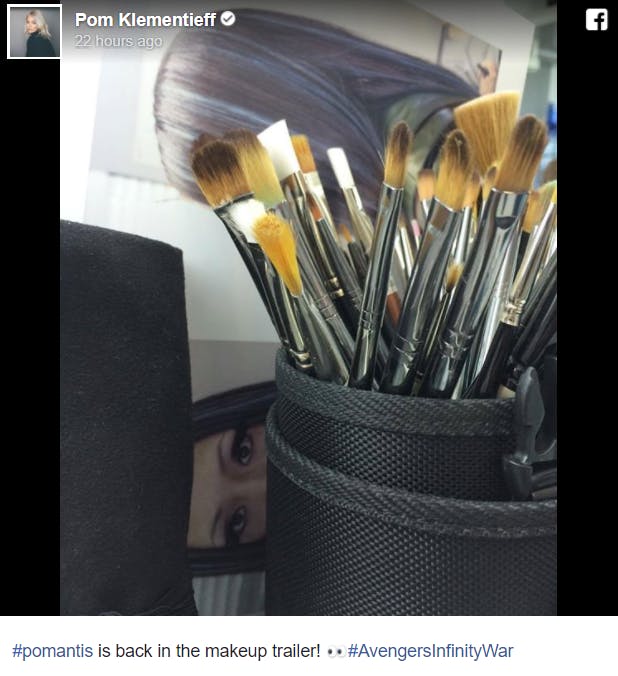 A screenshot of Pom Klementieff's Facebook post.