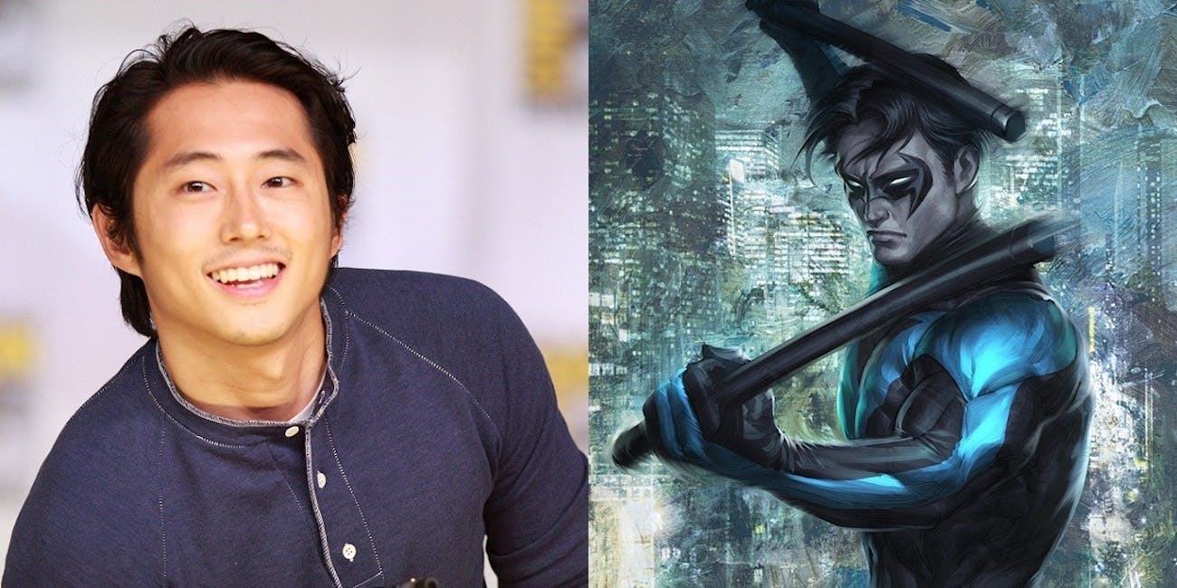 A fan-made juxtaposition of Steven Yeun and Nightwing.
