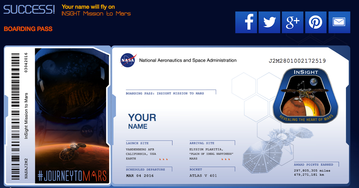 Send Your Name to Mars on the Insight Rover While You Still Can Inverse