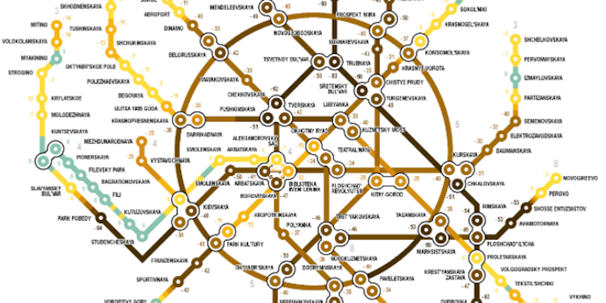 This Map Reveals How Incredibly Deep Moscow's Metro Runs | Inverse