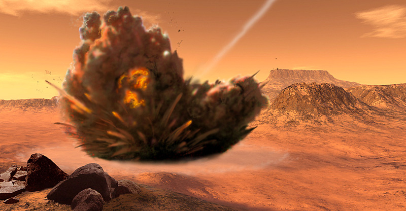 meteoroid that strikes the surface