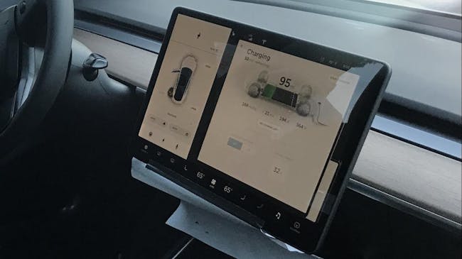 The Model 3 central console.