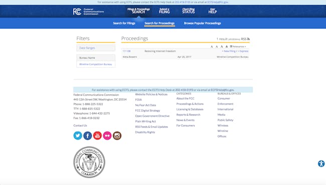 FCC Website Screenshot