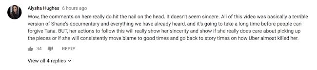 TanaCon YouTube comment