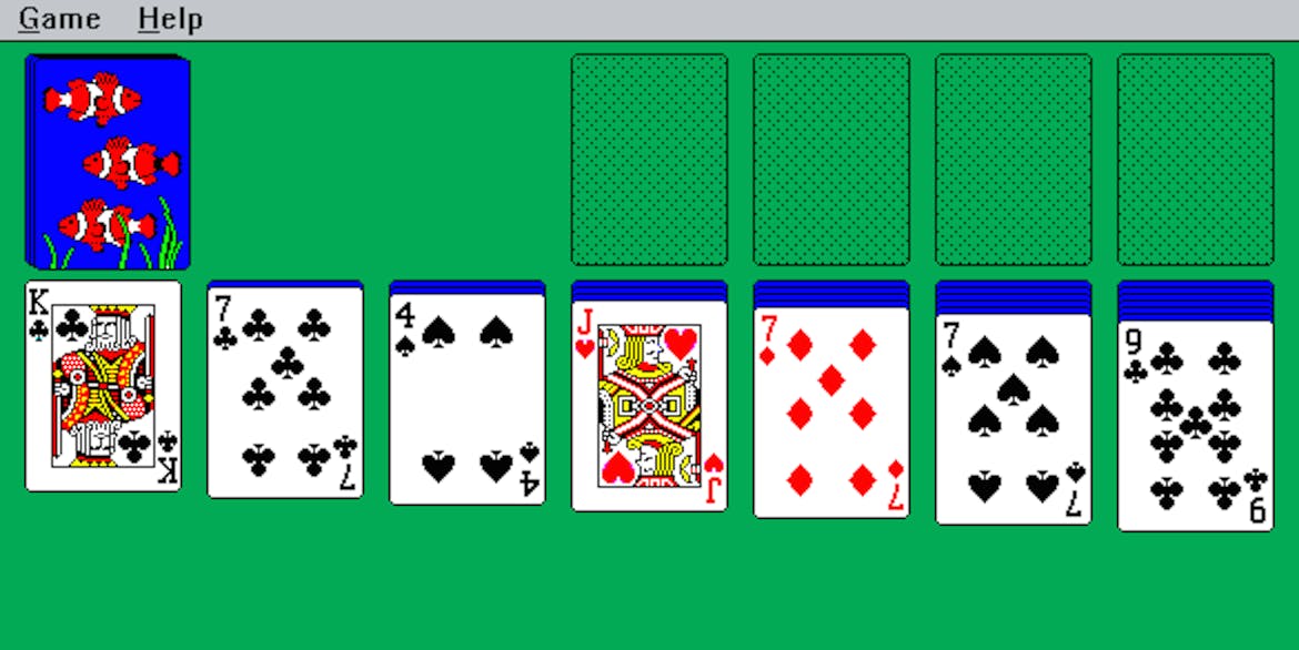 Microsoft solitaire card game