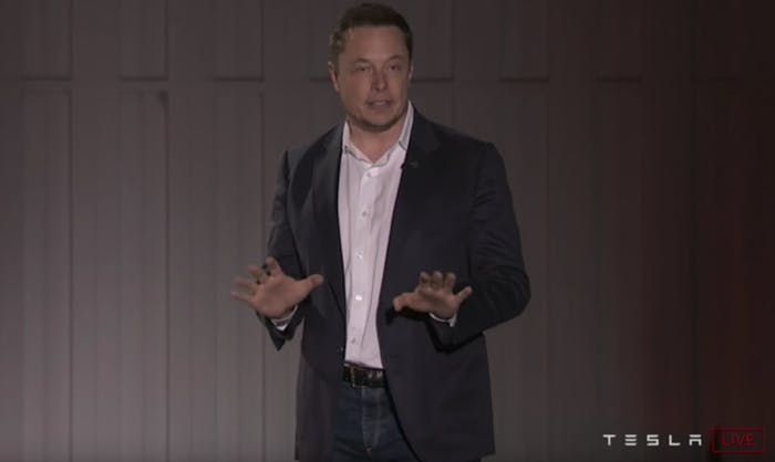Tesla CEO Elon Musk at the Model 3 handover event in June 2017.