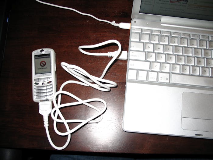 The Rokr phone with iTunes.