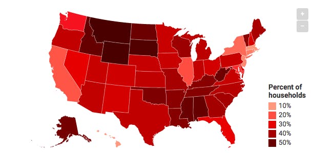 Map of US gun ownership