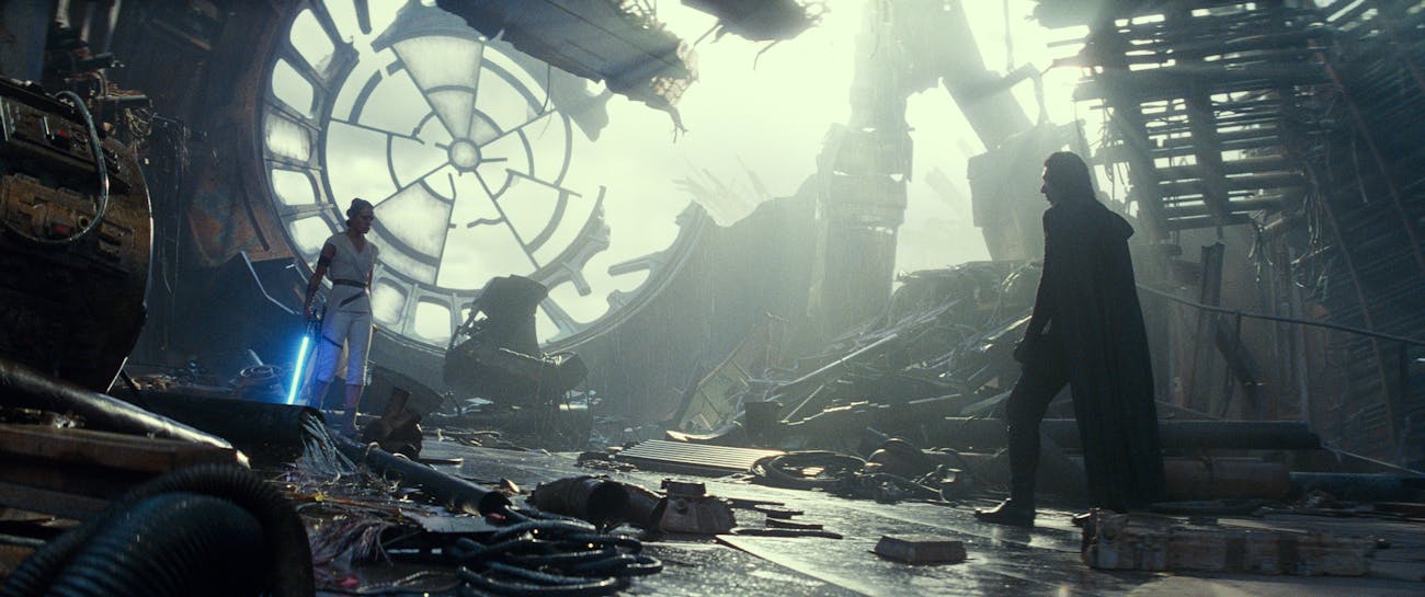 rey kylo ren palpatine throne room