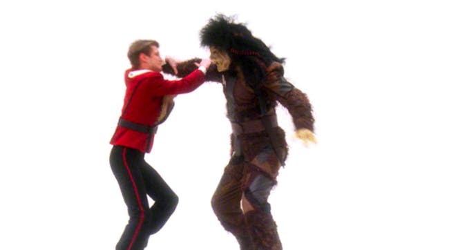 Young Jean-Luc Picard fights a Nausicaan in 'Tapestry.' (1993)