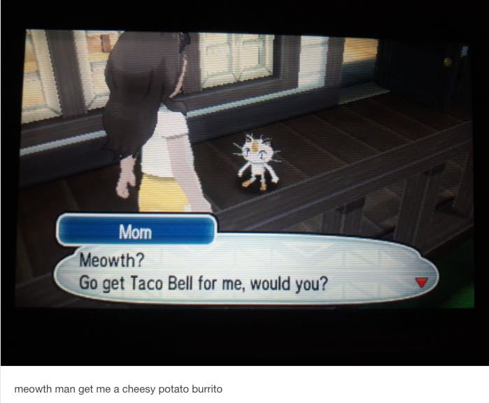 pokemon meme taco bell meowth