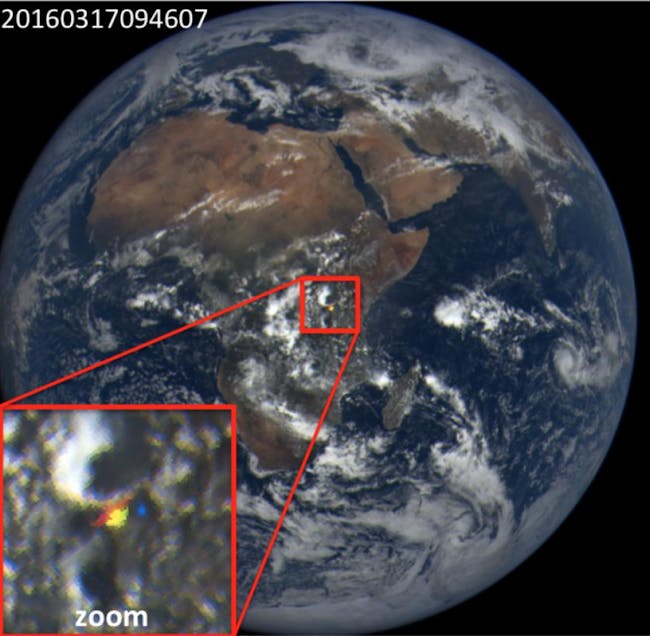 NASA ice flashes seen from space