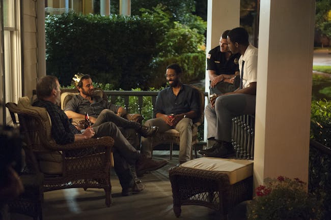 Justin Theroux, Chris Zylka, Christopher Eccleston in 'The Book of Kevin'