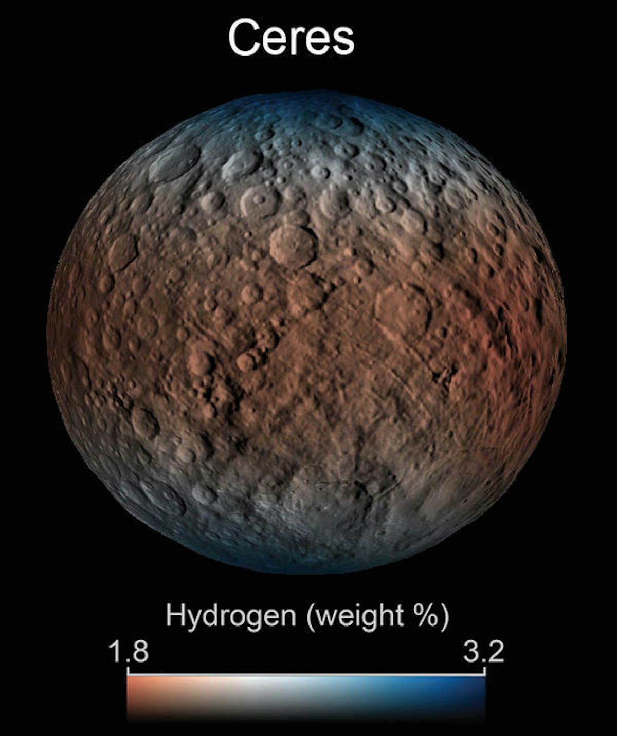 Dawn observed signs of water trapped in minerals on Ceres.