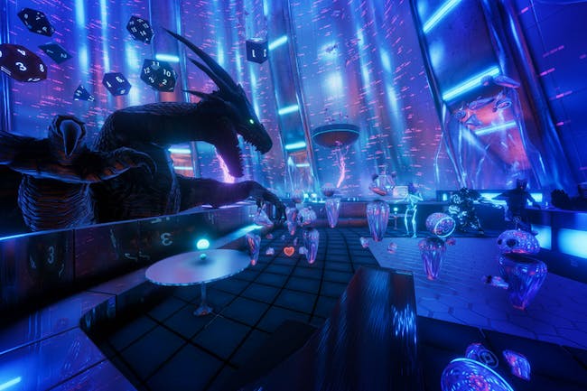 TheWaveVR's digital nightclub used the actual visual assets from the 'Ready Player One' movie to rebuild the scene.