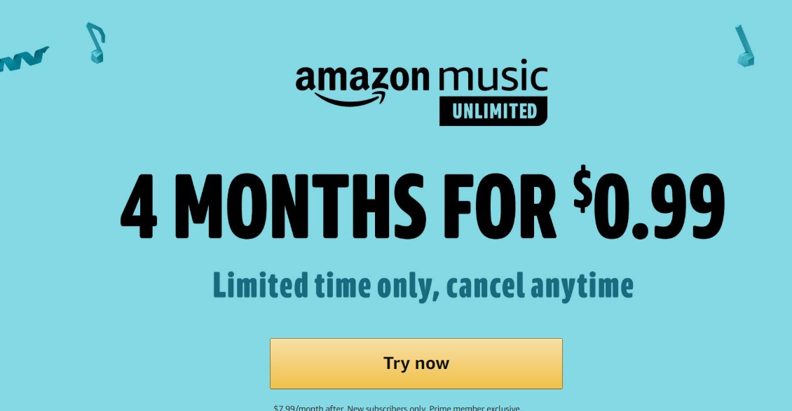 amazon prime music unlimited cost