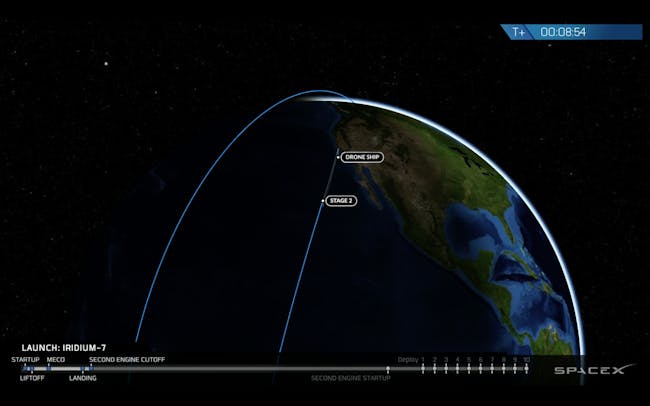 The location of the drone ship.