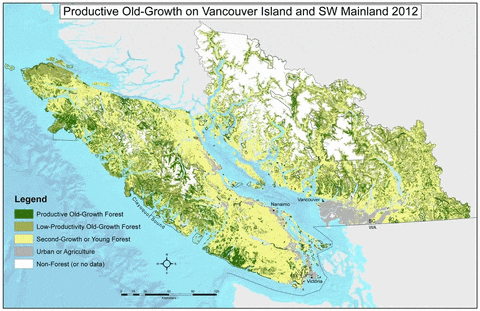 Maps: Remaining Old-Growth Forests on BC's Southern Coast