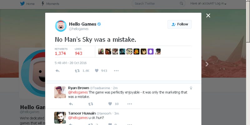 Creator's tweet
