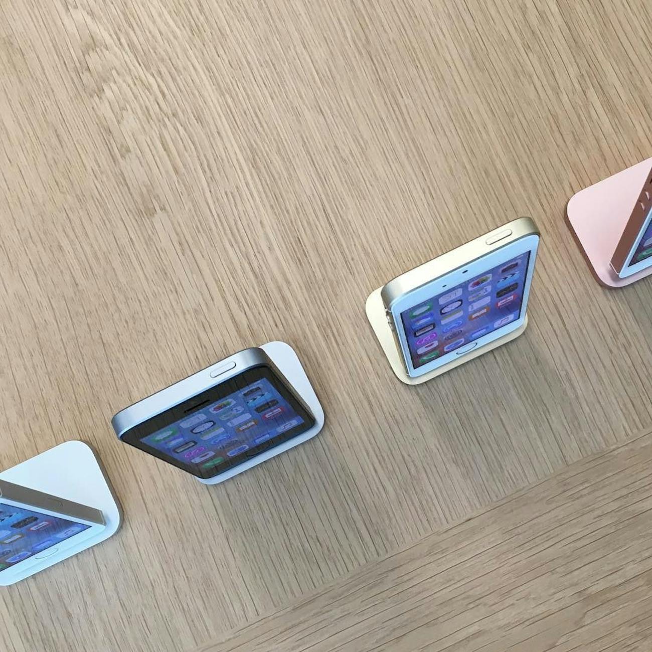 The iPhone SE lined up.