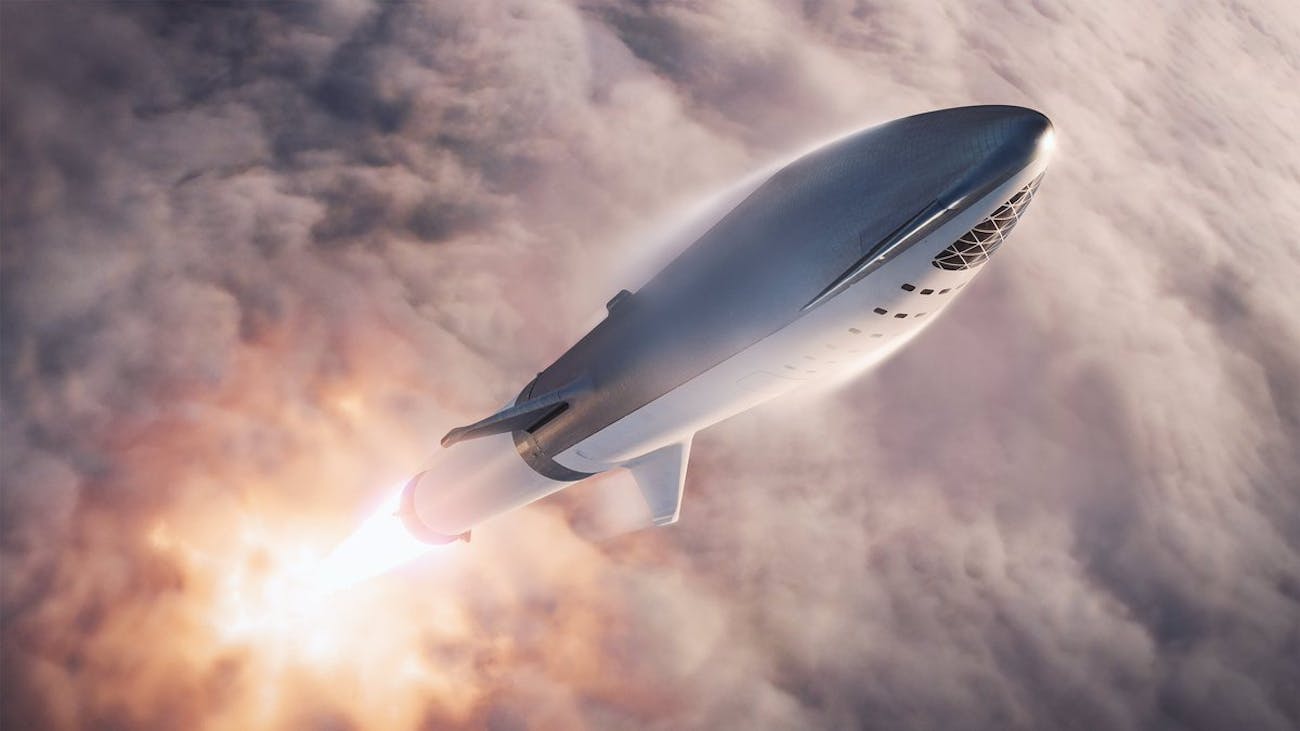 BFR di SpaceX in azione.