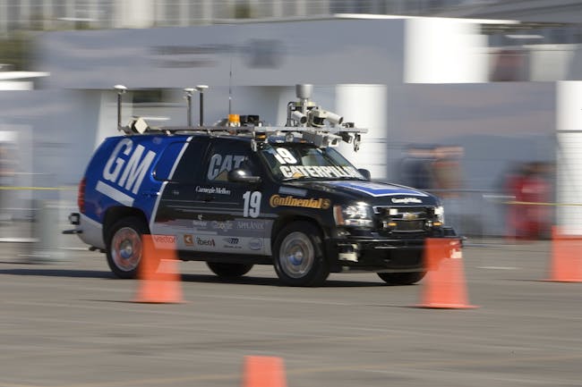 'The Boss' a driver-less automobile is seen at the 2008 International Consumer Electronics Show