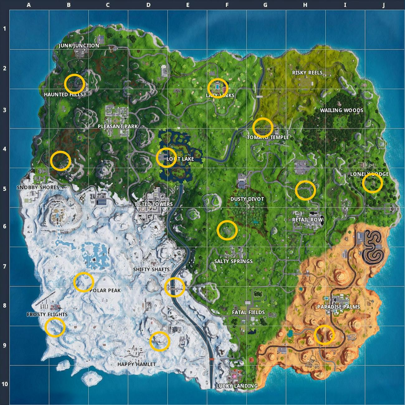 'Fortnite' 5 Golden Rings Locations Map How to Complete the Challenge