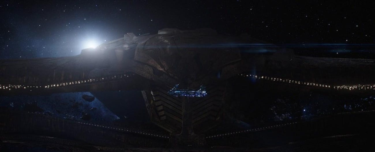 Thanos's ship dwarf's Thor's.