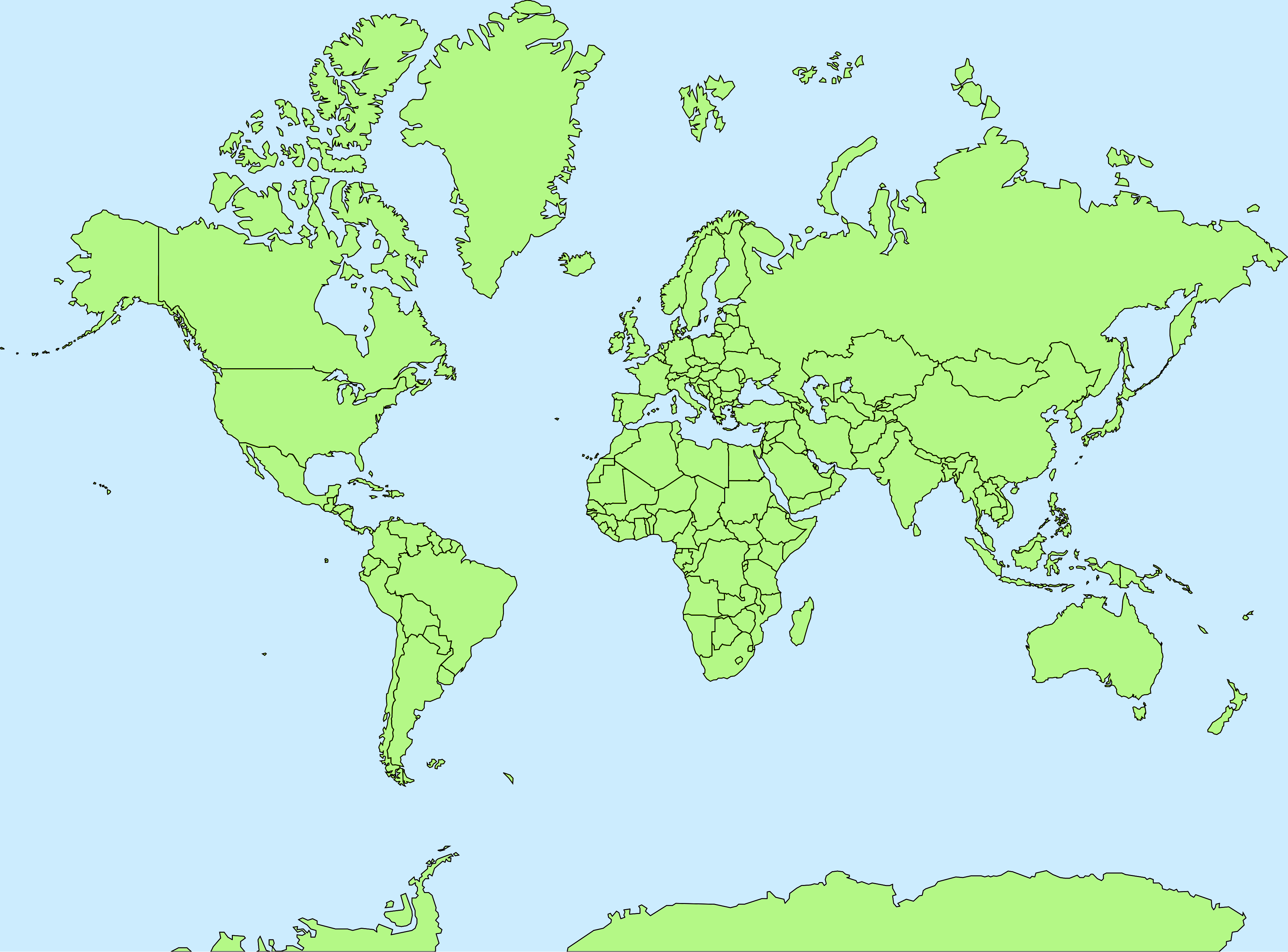 World Map Mercator - Wayne Baisey