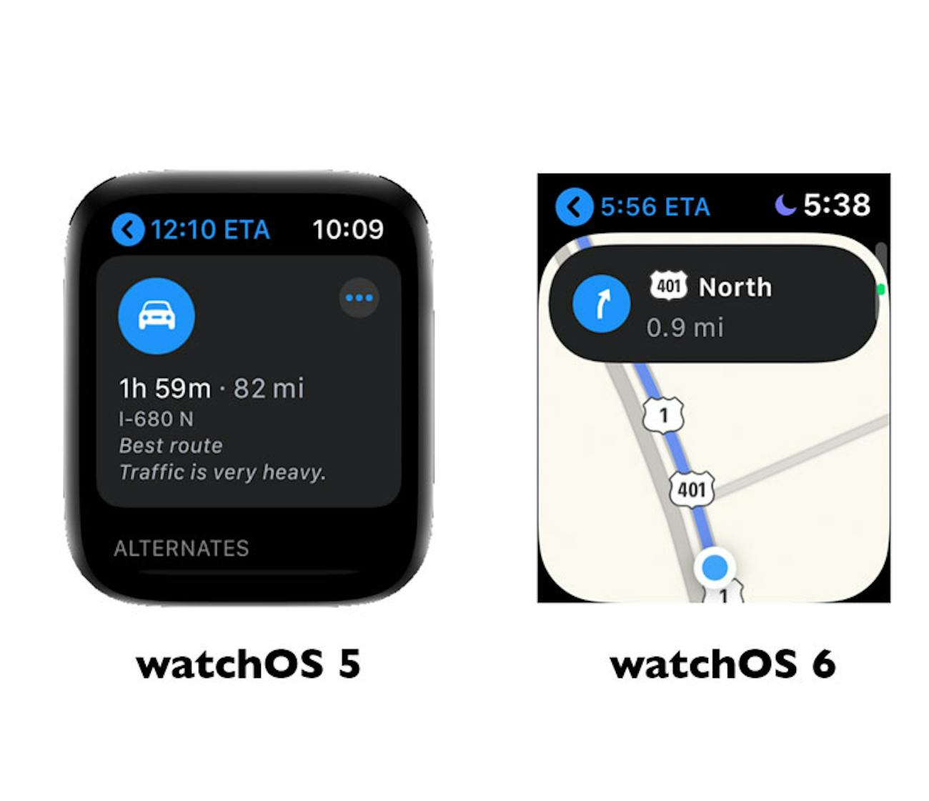 apple watch os maps