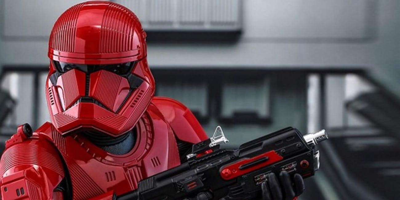 The Sith Trooper (in toy form) from 'Star Wars: The Rise of Skywalker'